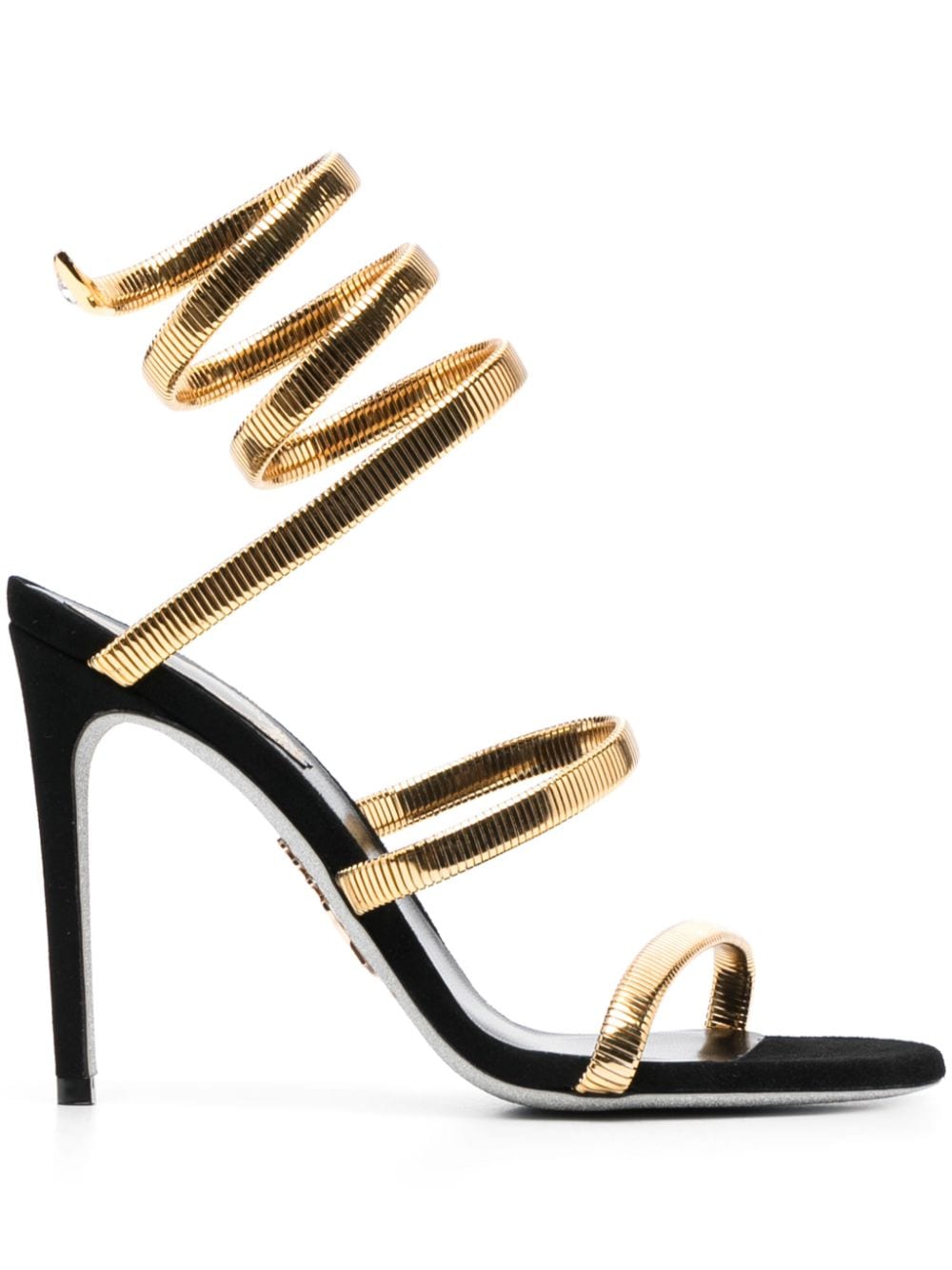 Black and gold Juniper 110mm sandals women RENE CAOVILLA